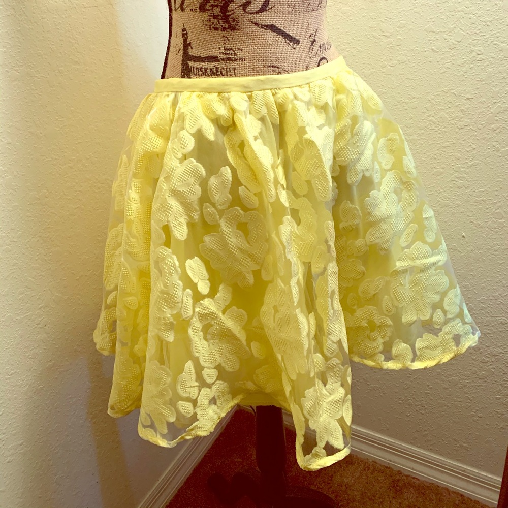 Canary Yellow Flared Skirt
